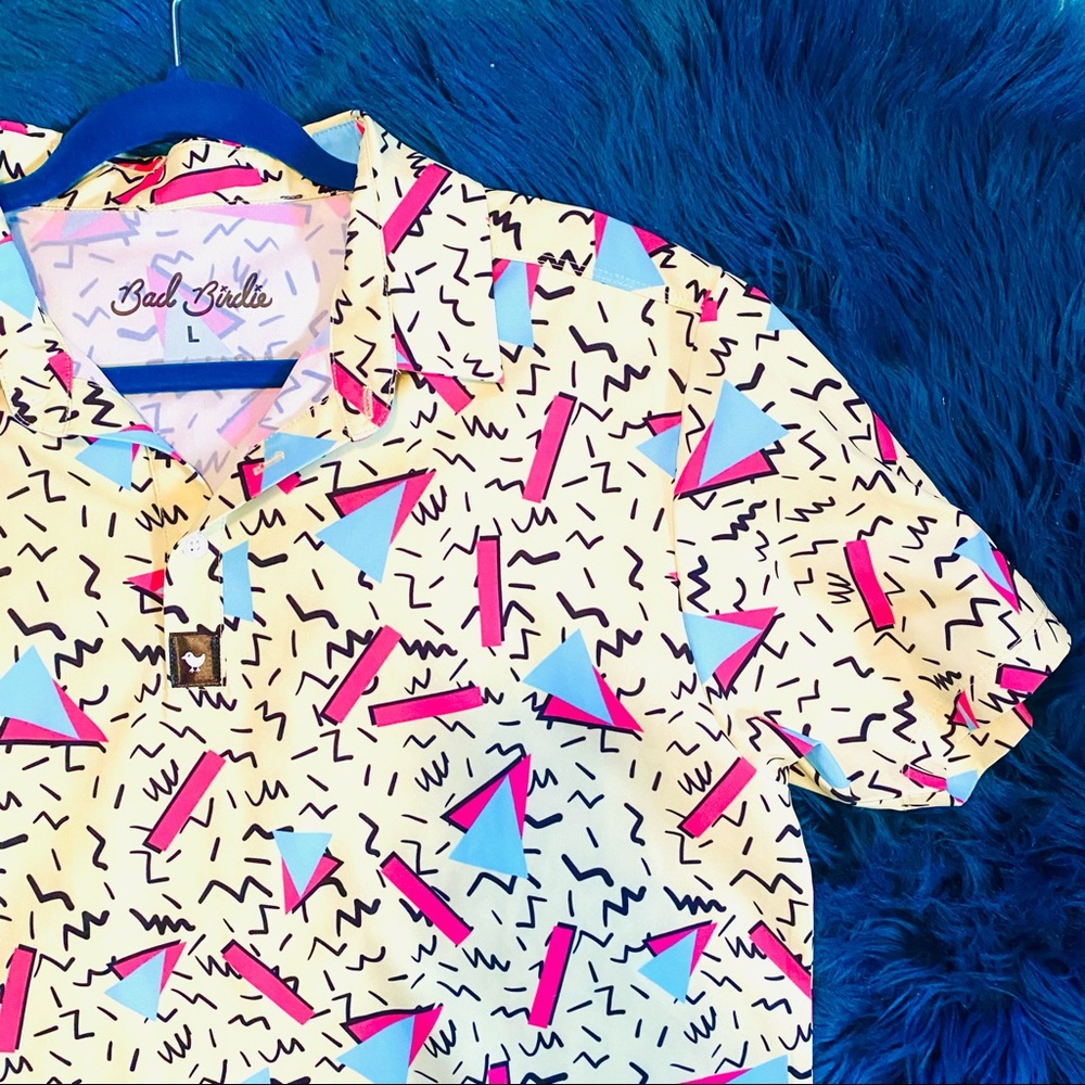 Bad Birdie 80’s Large Men’s Casual Polo Shirt